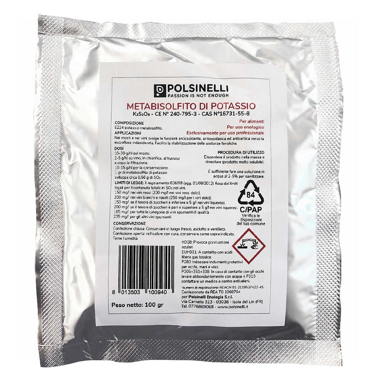 Métabisulfite de potassium (100 g)